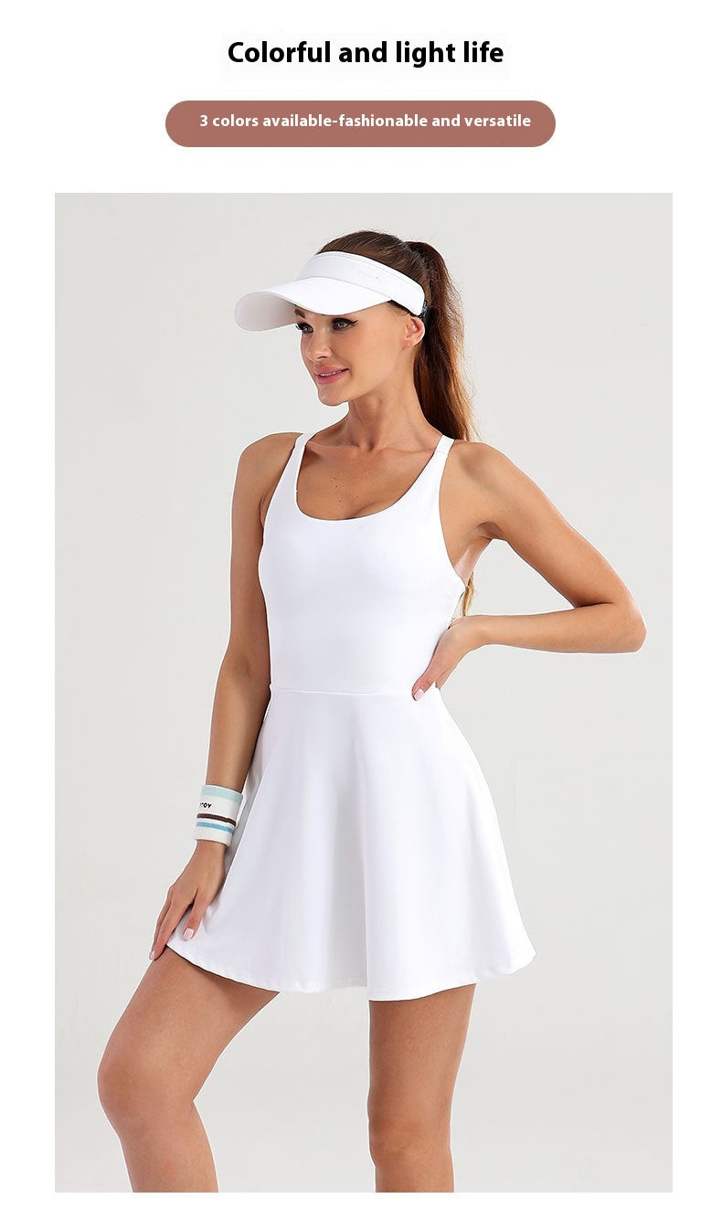Beauty Back Hollow Out Dress Tennis Skirt Gym