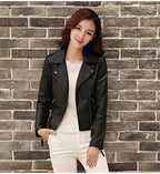 European And American Motorcycle Women's Clothing Leather Coat