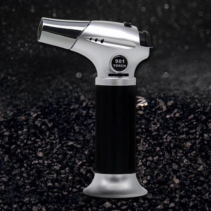Inflatable Windproof Torch Lighter Outdoor Barbecue Point Carbon Flame Gun Household Kitchen
