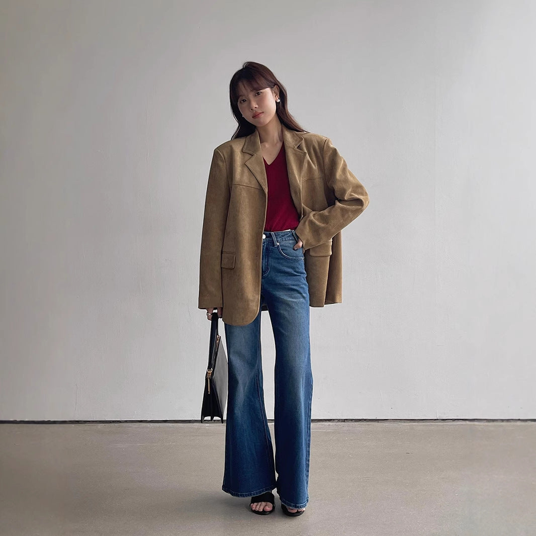 Women's Autumn New High Waist Slimming And Straight Wide Leg Mop Pants