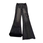 Fashion Elastic Plus Size Women's Denim Flared Pants
